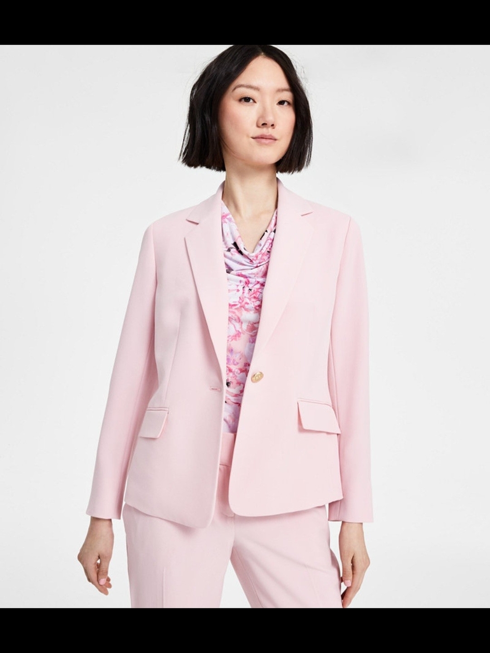 Kasper Women's One Button Notched Collar Blazer, Regular